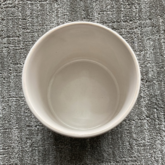 Ceramic Planters Contemporary Off White and Tan Dotted Design - Picture 4 of 7